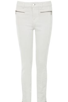 Karen Millen White Biker Jean - Lyst