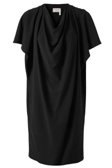 Lanvin Draped Crepe Silk Dress - Lyst
