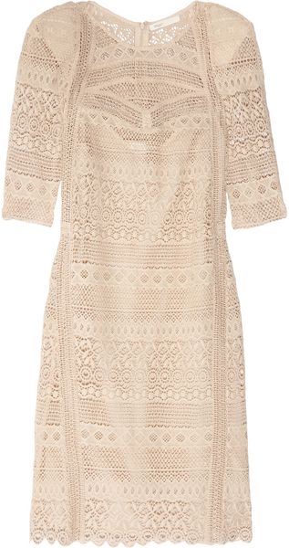 Maje Amant Crocheted Cotton Mini Dress - Lyst