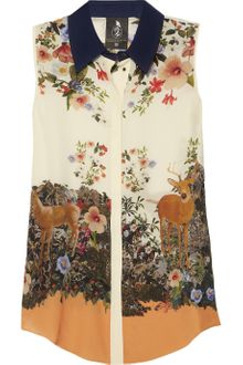 Mother Of Pearl Umiko Floralprint Silk Crepe De Chine Top - Lyst