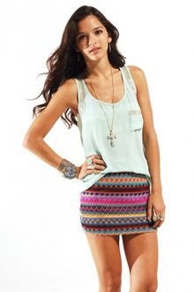 Reverse Reverse Tribal Knit Mini Skirt in Purple - Lyst