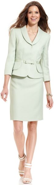 Tahari Threequartersleeve Peplum Jacket Skirt - Lyst