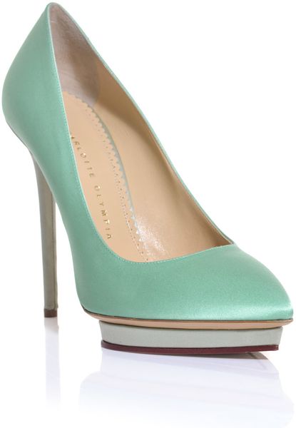 mint green satin shoes