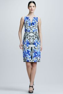 Elie Tahari Nessa Printed Sheath Dress - Lyst