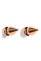 Mawi Rose Goldplated Spike Stud Earrings with Crystals
