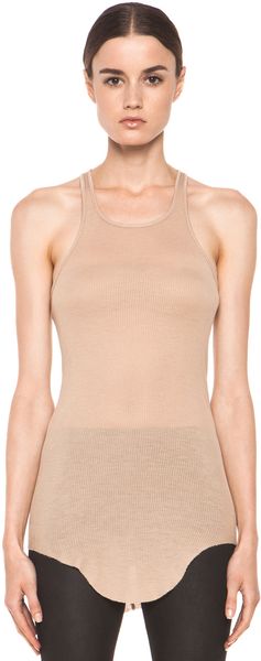 Rick Owens Basic Ribbed Tank - Lyst