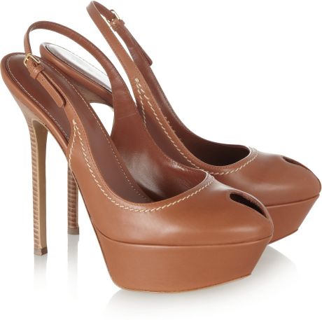 brown slingbacks