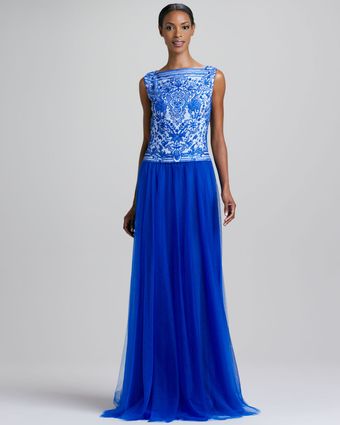 Tadashi Shoji Lacebodice Tulle Gown - Lyst
