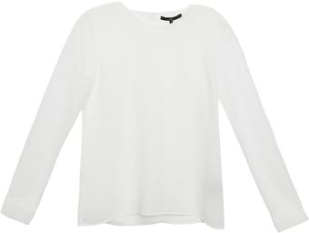 Tibi Alexa Meshsleeve Blouse - Lyst