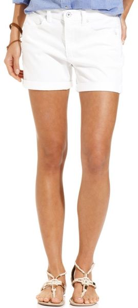 Calvin Klein Jeans Shorts Denim Cuffed White Wash - Lyst