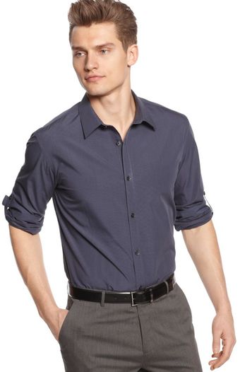 Calvin Klein Ombre Check Shirt with Roll Up Sleeves - Lyst