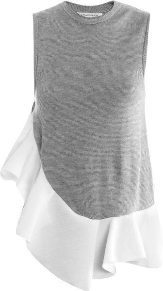 J.W. Anderson Ruffled Asymmetric Sweater - Lyst