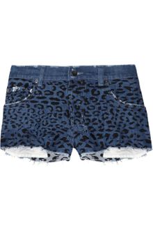 Ksubi Alberceque Leopard-Embroidered Cut-Off Denim Shorts - Lyst