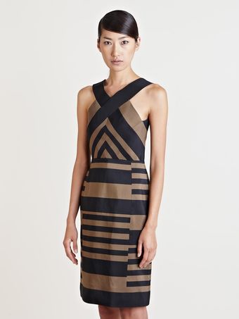 Lanvin Womens Striped Dress - Lyst
