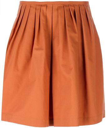 L'Autre Chose Pleated Canvas Skirt - Lyst