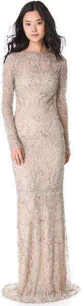 Marchesa Beaded Lace Gown - Lyst