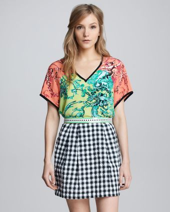 Nanette Lepore Love Parade Gingham Skirt - Lyst
