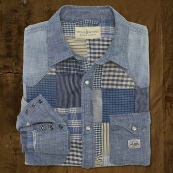 Ralph Lauren Patchwork Denim Shirt - Lyst