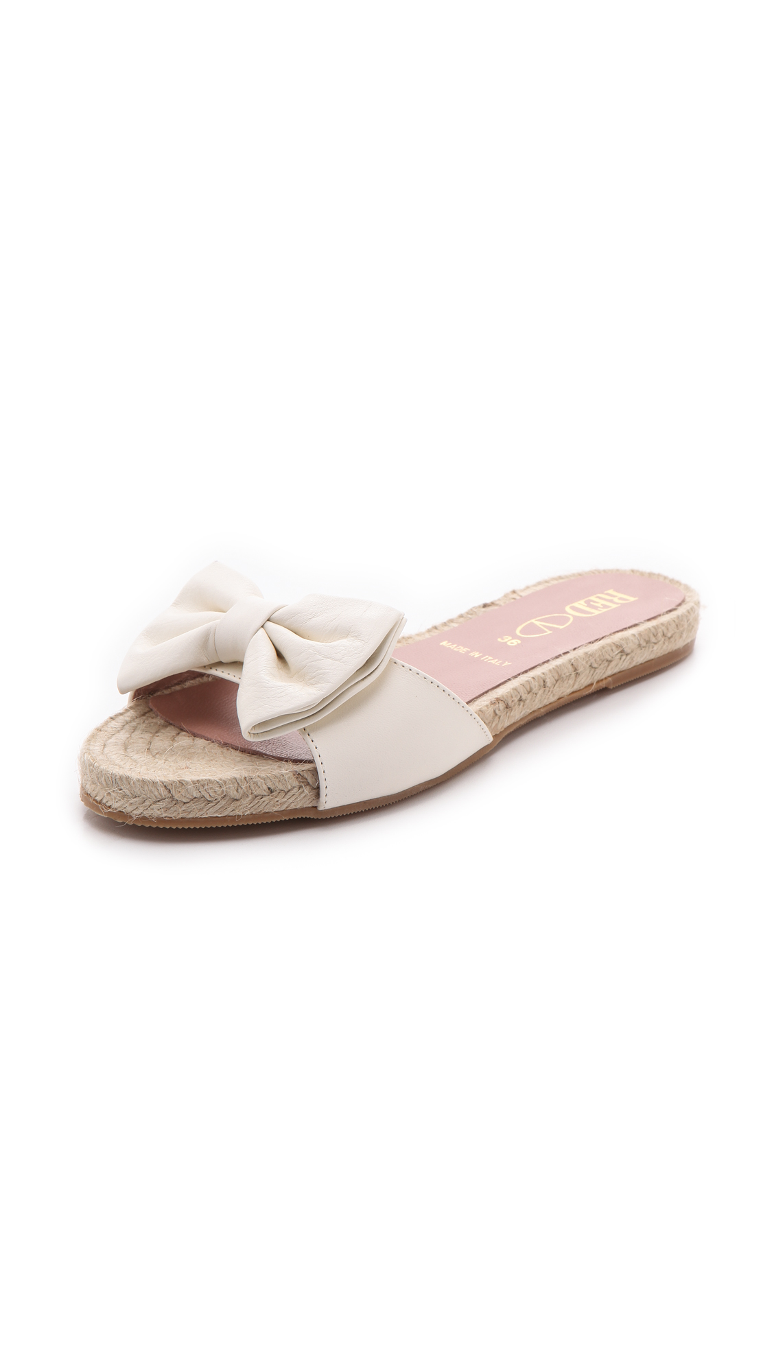 Red Valentino Bow Slide Espadrilles in White | Lyst