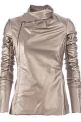 Rick Owens Slim Fit Leather Jacket