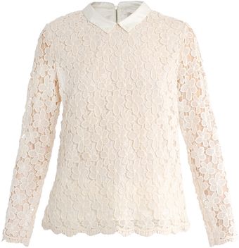 Sea Ny Daisy Lace Collared Blouse - Lyst