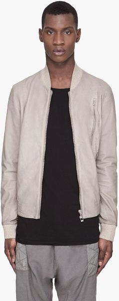 Silent By Damir Doma Grey Lamb Leather and Knit Trim Jacket - Lyst