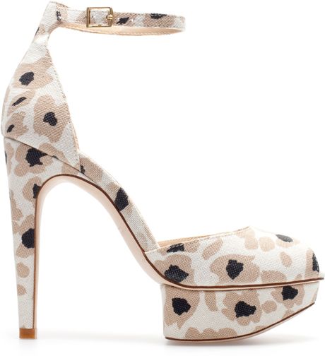 Zara Vamp Shoe with Printed Heel in Animal (leopard) | Lyst