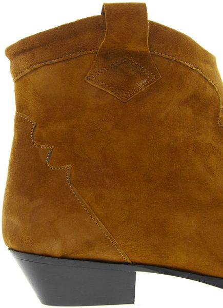 ganni western suede ankle boots