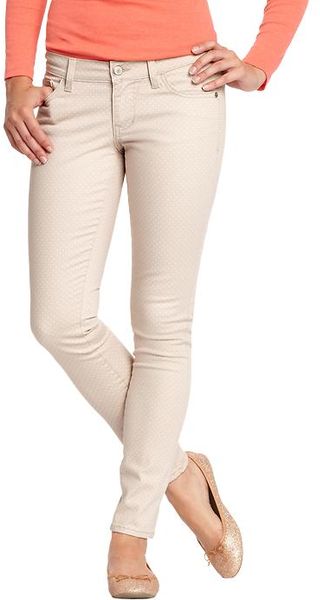 Old Navy The Rockstar Microdot Skinny Jeans in Khaki