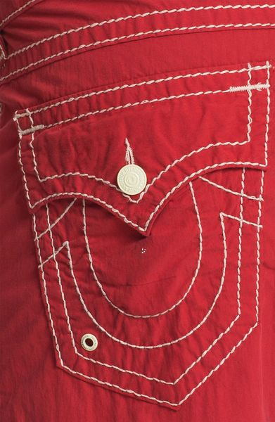 red true religion shorts