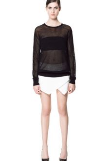 Zara Oversize Openwork Sweater - Lyst