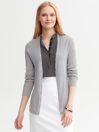 Banana Republic Ribknit V-neck Cardigan - Lyst