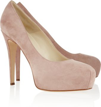 Brian Atwood Suede Platform Pumps - Lyst