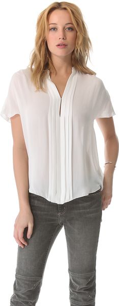 L'Agence Pleated Blouse - Lyst