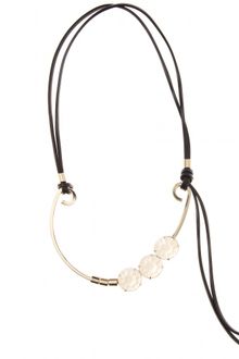 Miu Miu Faceted Crystal Necklace with Leather Tie - Lyst