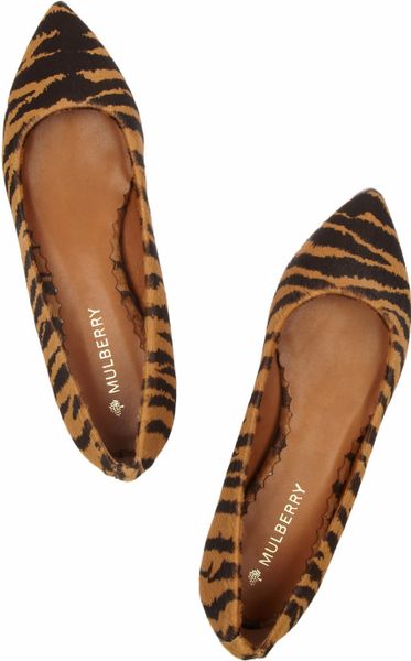 tiger print ballet flats