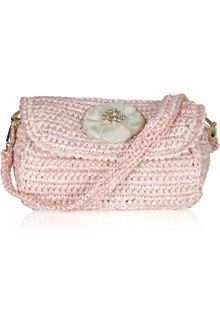 Ralph Lauren Collection Motherofpearl Flower Raffia Clutch - Lyst