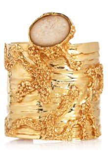 Yves Saint Laurent Large Arty Goldplated Glass Cuff - Lyst