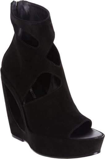 Ann Demeulemeester Cutout Detailed Wedge Ankle Boot - Lyst
