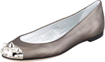 Giuseppe Zanotti Spiketoe Ballerina Flat Anthrac - Lyst