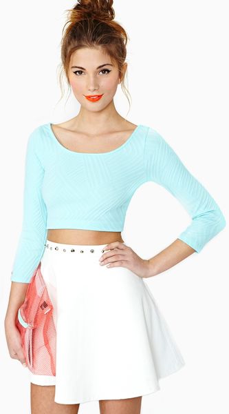 Nasty Gal Caprice Crop Top Mint - Lyst
