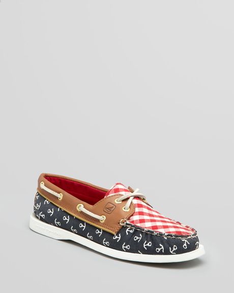 Sperry Top-sider Boat Shoes Ao 2 Eye Nautical in Multicolor (navy red