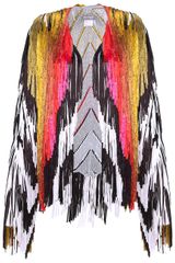 Tim Ryan Multi Pink Fringed Chevron Jacket