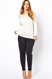 Asos Curve Sweatshirt with Lace - Lyst