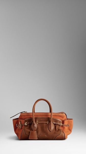 Burberry Large Nubuck Tote Bag - Lyst