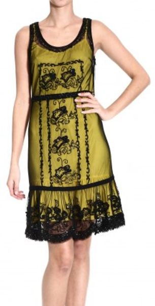 Class Roberto Cavalli Sleeveless Double Embroidered Tulle Dress - Lyst
