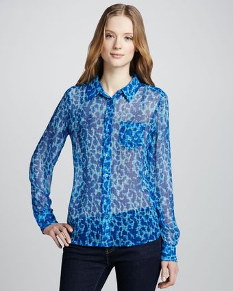 Equipment Leopard Print Blouse - Lyst