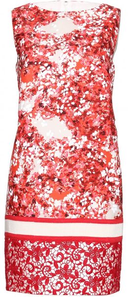 Giambattista Valli Print Shift Dress with Lace Appliqué - Lyst
