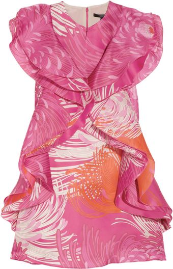 Gucci Ruffled Printed Silkgazar Mini Dress - Lyst