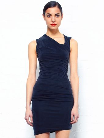 Helmut Black Drape Dress - Lyst